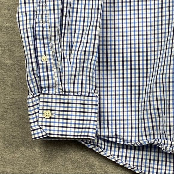 Izod‎ Mens Blue/Black Gingham Plaid Long Sleeve Button Down Size Large - Picture 9 of 11